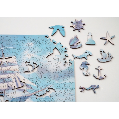 Drewniane puzzle A4 Grzegorz Nawrocki "Dar Młodzieży" 145 el.